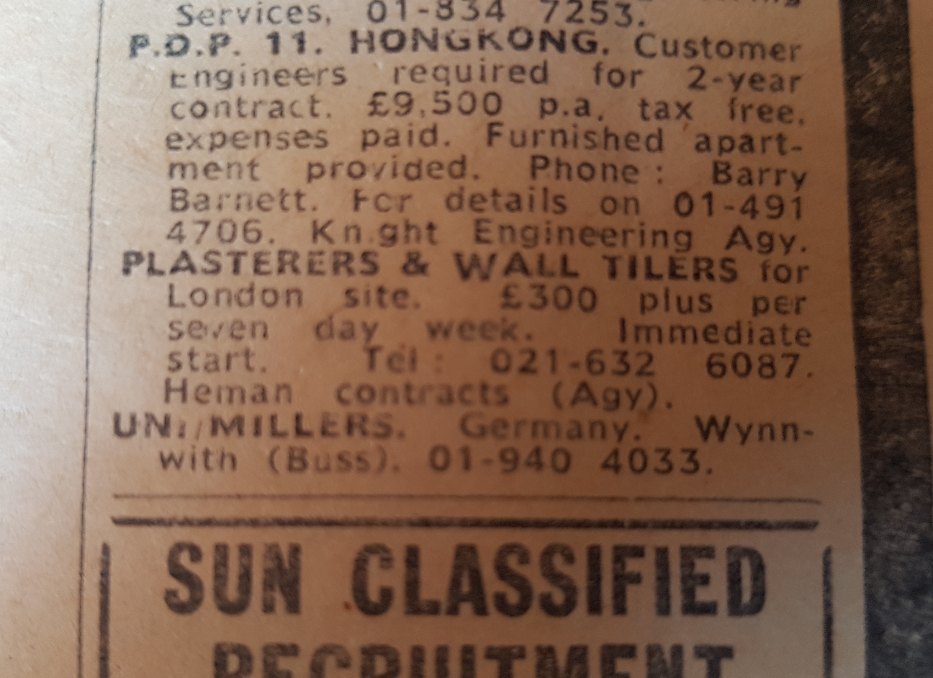 Good wages in 1980