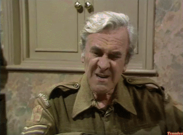 dads army Pike Wilson Mainwaring funny faces.gif