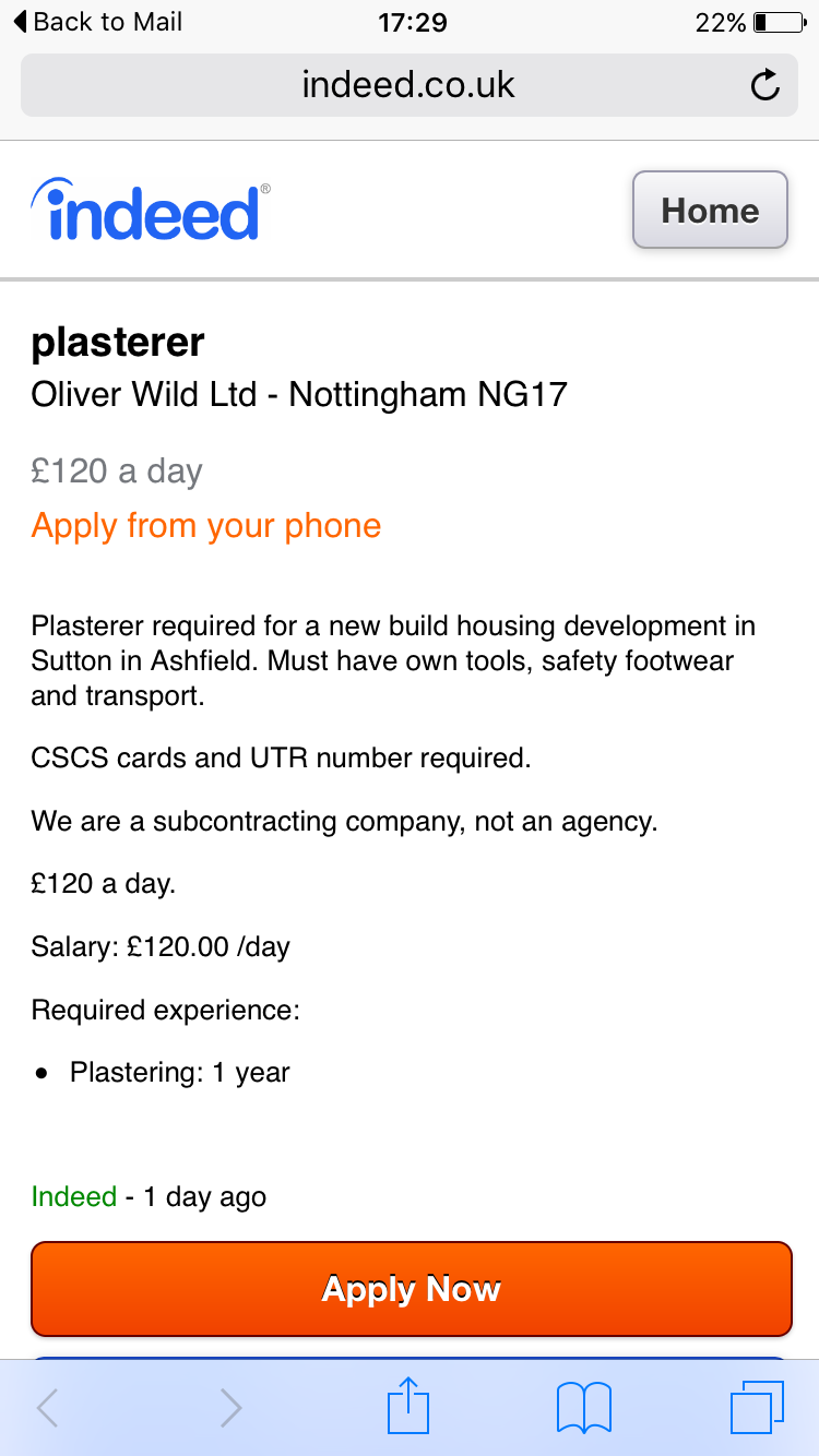 Nottingham plasterer