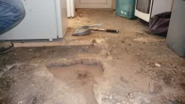 Previous floor screed has totally delaminated from the concrete slab