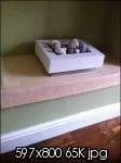 Wooden fire hearth, primed & venitian plastered