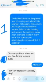 Poor quality/finish of work.