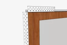 Plastering up to protruding frame