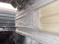 Running radius mouldings, expansion issue inner edge curling off the glass bench