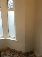 Newbie needing to sort damp in bay window - current render is mix of lime, multi as well as a bit of cement tanking Newbie needing to sort damp in bay window - current render is mix of lime, multi as well as a bit of cement tanking