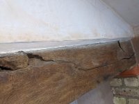 Removing Plaster Stains from Old Wooden Feature Beam