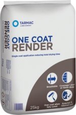 Tarmac Pre Mixed One Coat Render as base coat over existing pebbledash