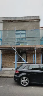 Tarmac Pre Mixed One Coat Render as base coat over existing pebbledash