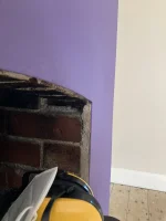 Exposing red brick around fireplace - Concrete or plaster?