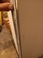 False chimney breast recess, cement board and bead type