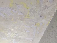 Removed polystyrene ceiling tiles and ceiling not great