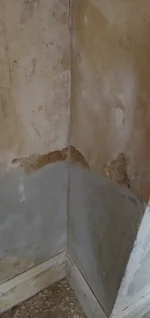 I removed mouldy wallpaper to find this - any guidance appreciated